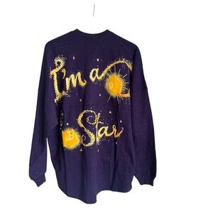 Disney The Movie Wish I’m A Star Purple Spirit Jersey Pull Over Shirt